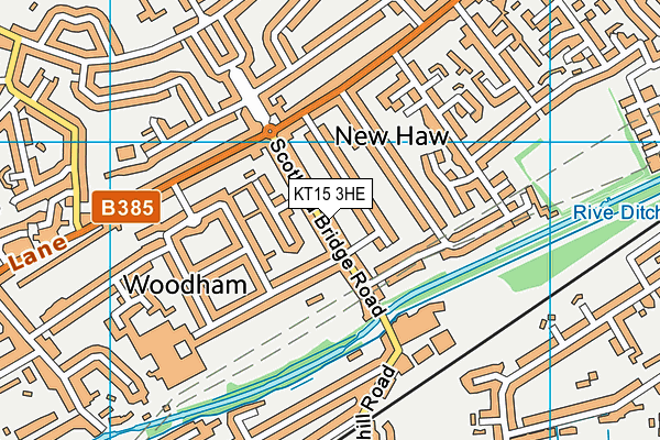 KT15 3HE map - OS VectorMap District (Ordnance Survey)