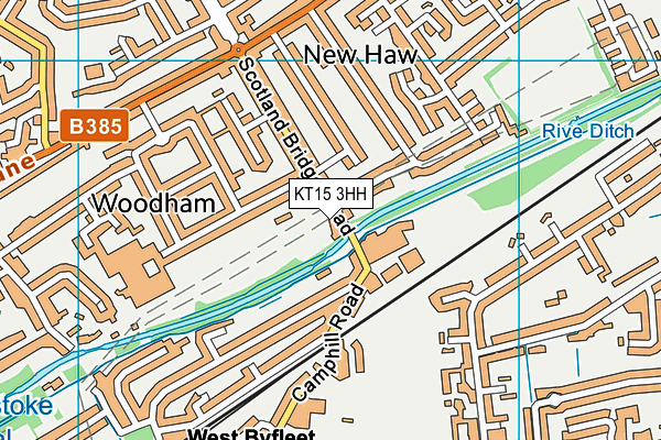 KT15 3HH map - OS VectorMap District (Ordnance Survey)