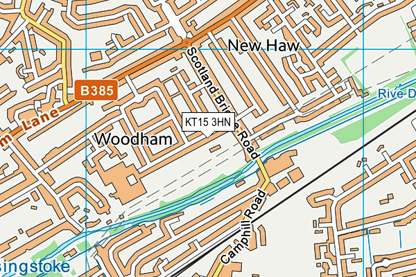 KT15 3HN map - OS VectorMap District (Ordnance Survey)