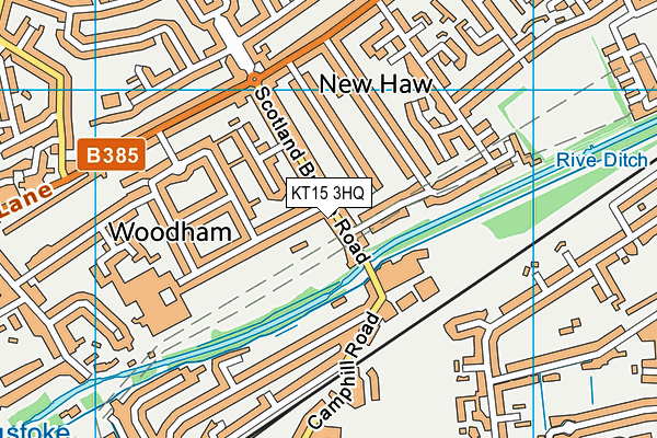 KT15 3HQ map - OS VectorMap District (Ordnance Survey)