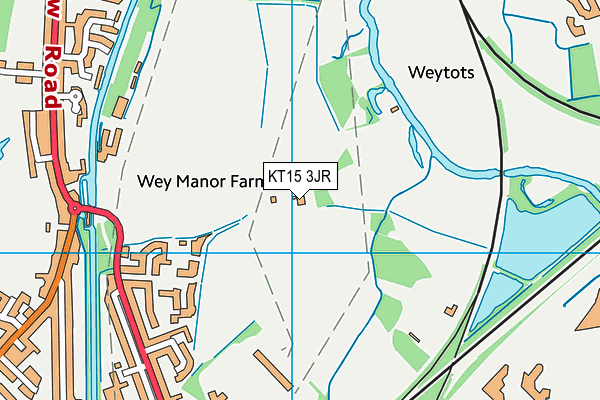 KT15 3JR map - OS VectorMap District (Ordnance Survey)