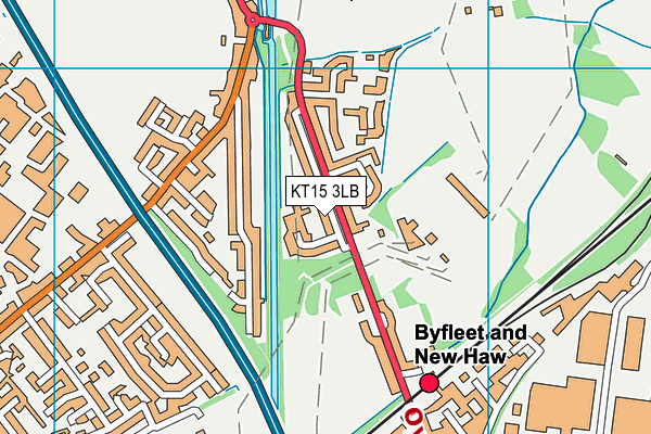 KT15 3LB map - OS VectorMap District (Ordnance Survey)