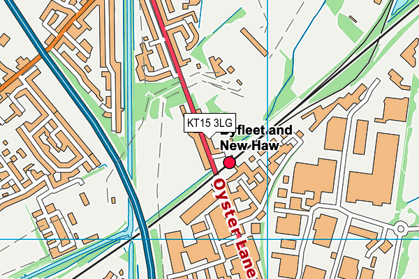 KT15 3LG map - OS VectorMap District (Ordnance Survey)