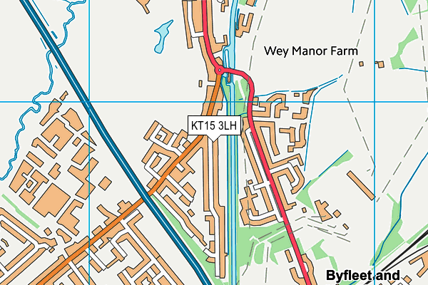 KT15 3LH map - OS VectorMap District (Ordnance Survey)
