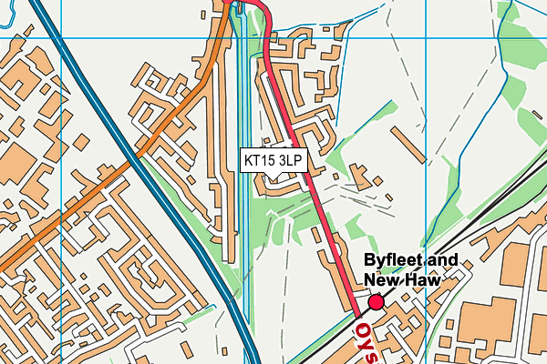 KT15 3LP map - OS VectorMap District (Ordnance Survey)