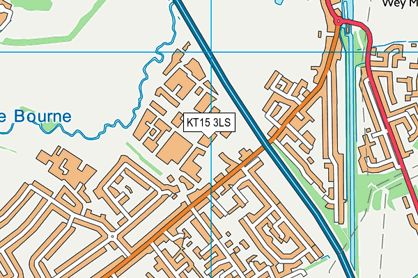 KT15 3LS map - OS VectorMap District (Ordnance Survey)