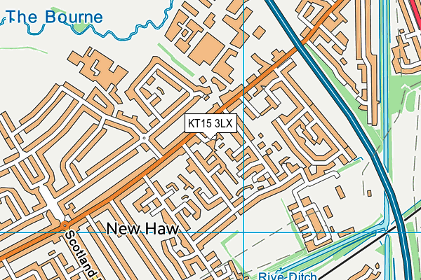 KT15 3LX map - OS VectorMap District (Ordnance Survey)