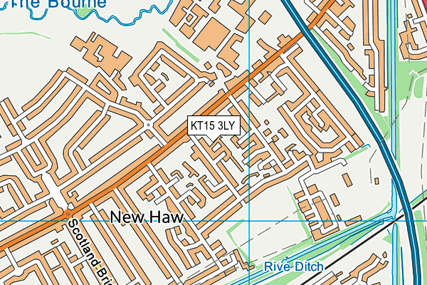KT15 3LY map - OS VectorMap District (Ordnance Survey)