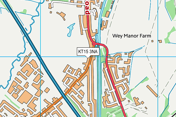 KT15 3NA map - OS VectorMap District (Ordnance Survey)