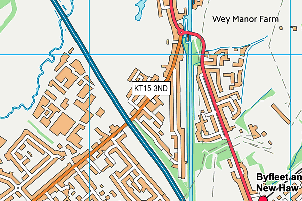 KT15 3ND map - OS VectorMap District (Ordnance Survey)