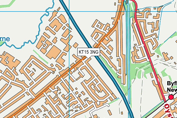 KT15 3NG map - OS VectorMap District (Ordnance Survey)