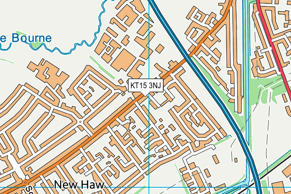 KT15 3NJ map - OS VectorMap District (Ordnance Survey)