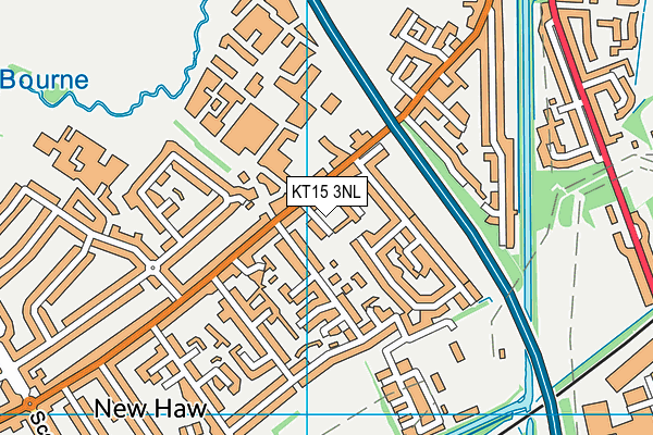 KT15 3NL map - OS VectorMap District (Ordnance Survey)