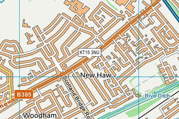 KT15 3NU map - OS VectorMap District (Ordnance Survey)