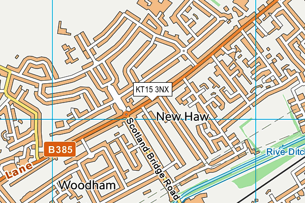 KT15 3NX map - OS VectorMap District (Ordnance Survey)