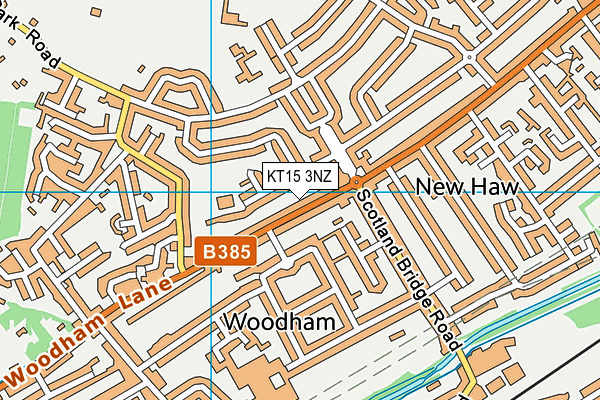 KT15 3NZ map - OS VectorMap District (Ordnance Survey)