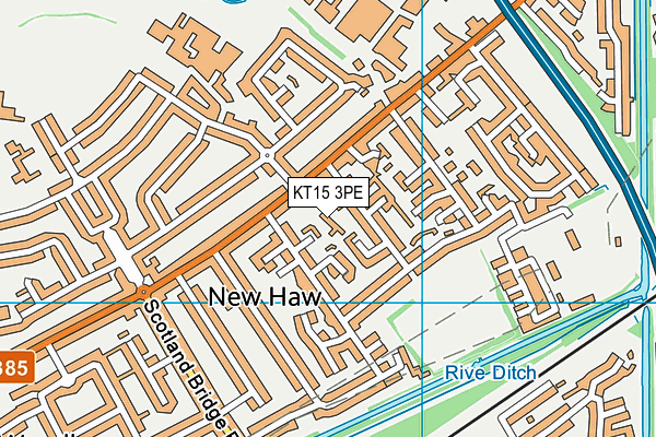 KT15 3PE map - OS VectorMap District (Ordnance Survey)