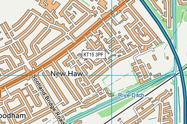 KT15 3PF map - OS VectorMap District (Ordnance Survey)