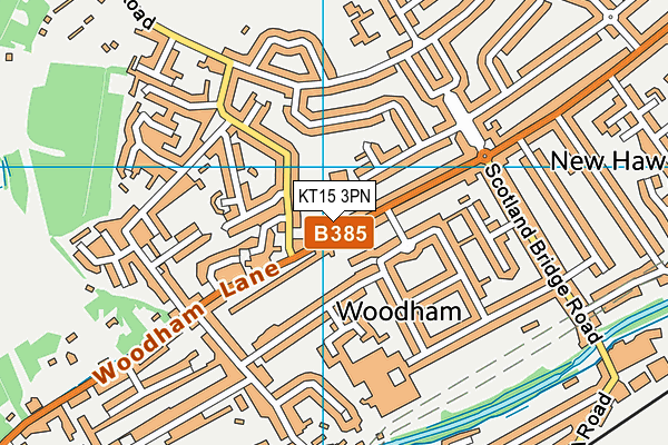 KT15 3PN map - OS VectorMap District (Ordnance Survey)