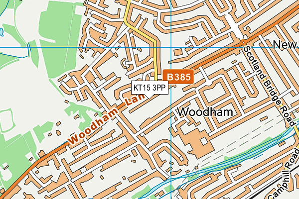 KT15 3PP map - OS VectorMap District (Ordnance Survey)