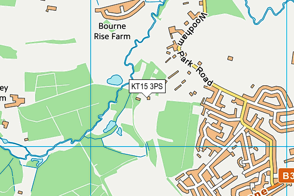 KT15 3PS map - OS VectorMap District (Ordnance Survey)