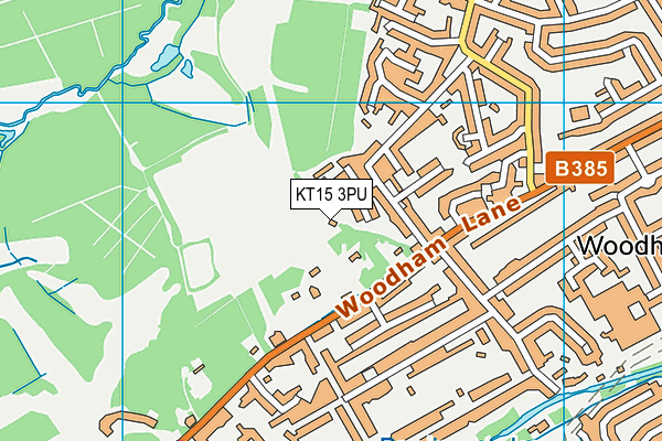 KT15 3PU map - OS VectorMap District (Ordnance Survey)
