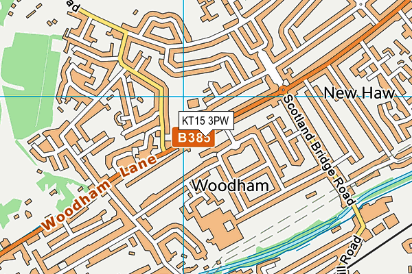 KT15 3PW map - OS VectorMap District (Ordnance Survey)
