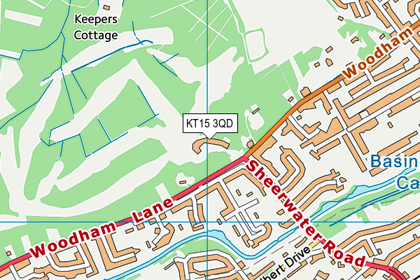 KT15 3QD map - OS VectorMap District (Ordnance Survey)