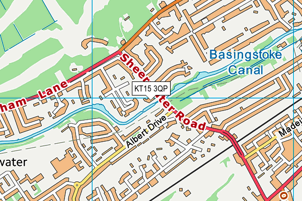 KT15 3QP map - OS VectorMap District (Ordnance Survey)