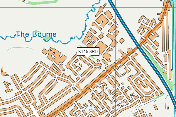 KT15 3RD map - OS VectorMap District (Ordnance Survey)