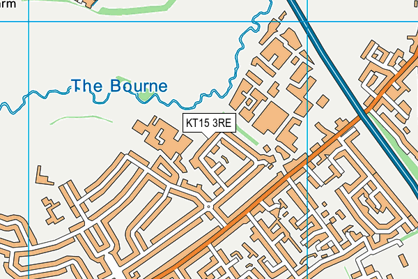 KT15 3RE map - OS VectorMap District (Ordnance Survey)