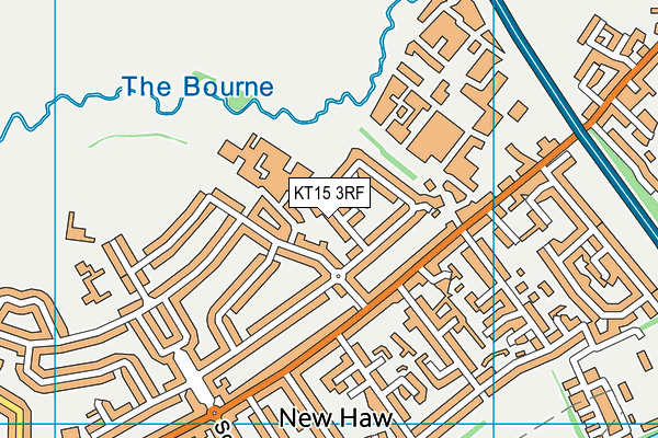 KT15 3RF map - OS VectorMap District (Ordnance Survey)