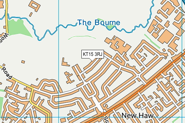 KT15 3RJ map - OS VectorMap District (Ordnance Survey)