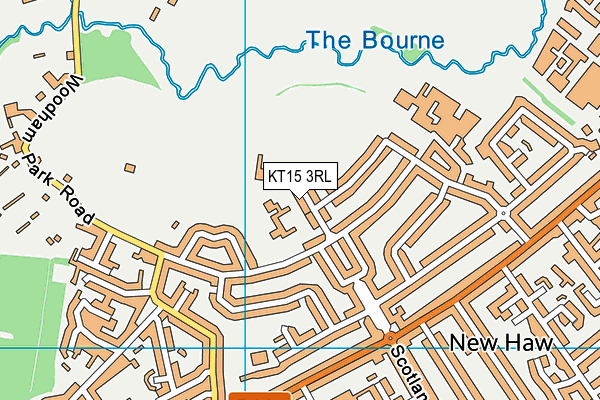 KT15 3RL map - OS VectorMap District (Ordnance Survey)