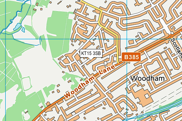 KT15 3SB map - OS VectorMap District (Ordnance Survey)