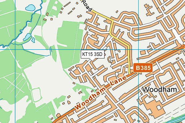 KT15 3SD map - OS VectorMap District (Ordnance Survey)