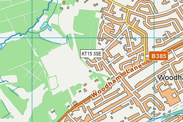 KT15 3SE map - OS VectorMap District (Ordnance Survey)