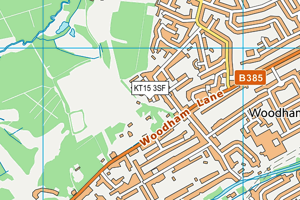 KT15 3SF map - OS VectorMap District (Ordnance Survey)