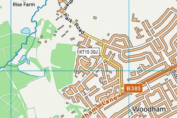 KT15 3SJ map - OS VectorMap District (Ordnance Survey)