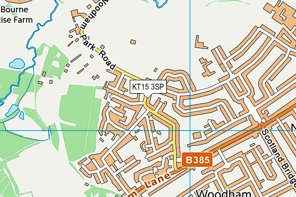 KT15 3SP map - OS VectorMap District (Ordnance Survey)