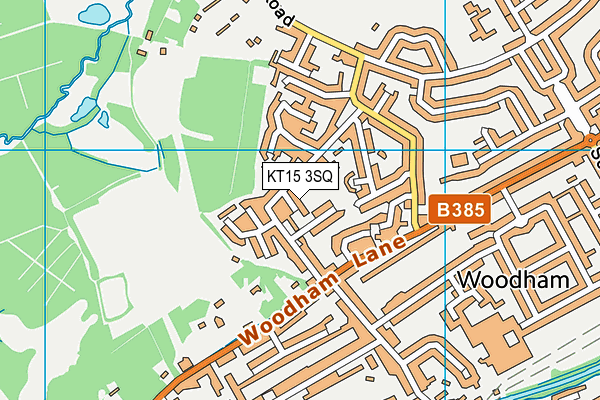 KT15 3SQ map - OS VectorMap District (Ordnance Survey)