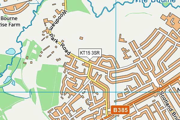 KT15 3SR map - OS VectorMap District (Ordnance Survey)