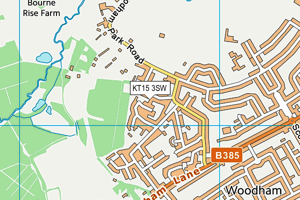 KT15 3SW map - OS VectorMap District (Ordnance Survey)