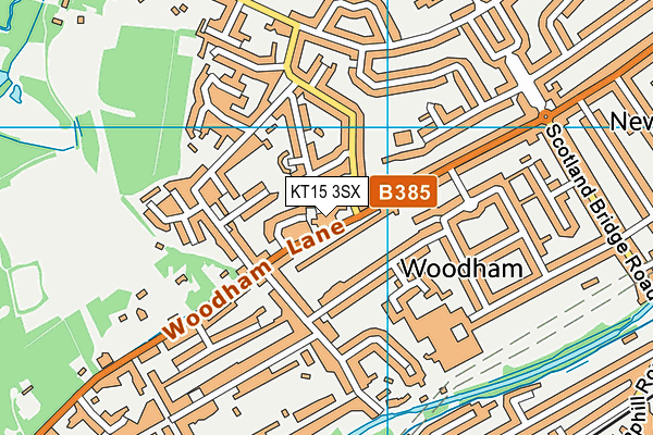 KT15 3SX map - OS VectorMap District (Ordnance Survey)