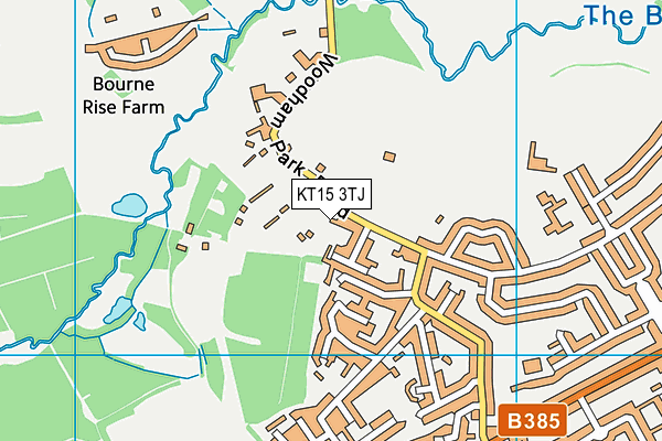 KT15 3TJ map - OS VectorMap District (Ordnance Survey)