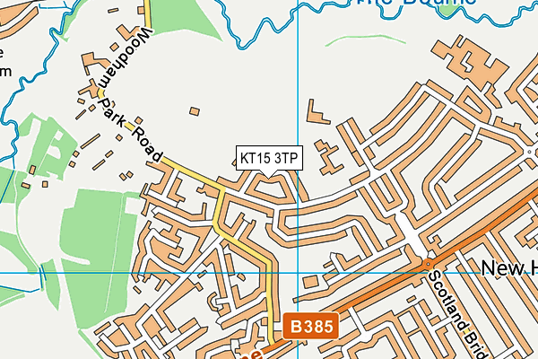 KT15 3TP map - OS VectorMap District (Ordnance Survey)