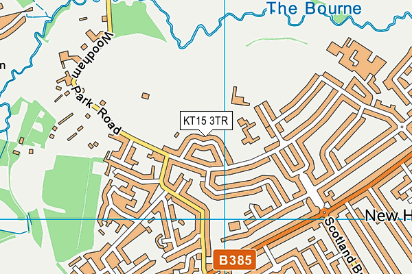 KT15 3TR map - OS VectorMap District (Ordnance Survey)