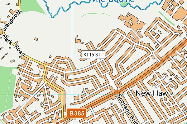 KT15 3TT map - OS VectorMap District (Ordnance Survey)