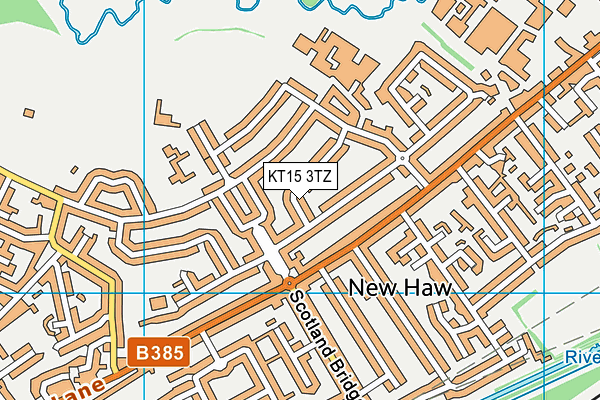 KT15 3TZ map - OS VectorMap District (Ordnance Survey)
