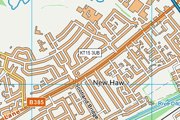 KT15 3UB map - OS VectorMap District (Ordnance Survey)